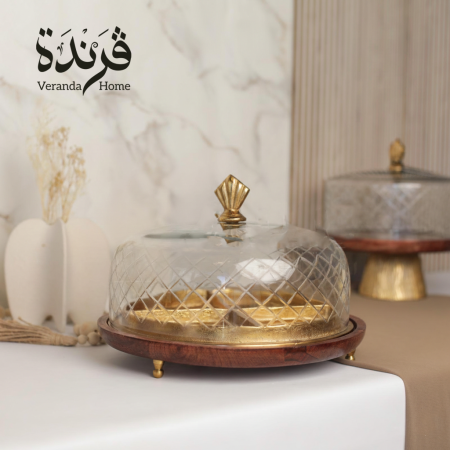 مضيفة هندي مقطع مع غطاء زجاجي