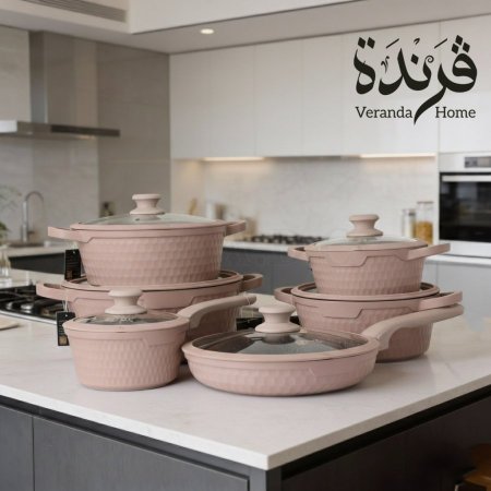 طقم طناجر جرانيت 12 قطعة