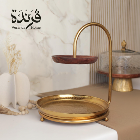 مضيفة طبقتين معدن مع خشب هندي