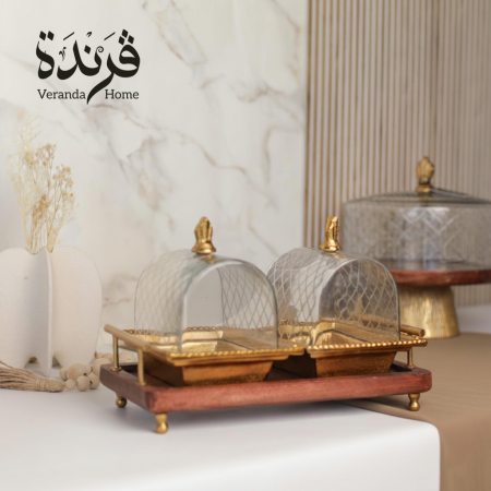 مضيفة ثنائية هندي زجاج ومعدن