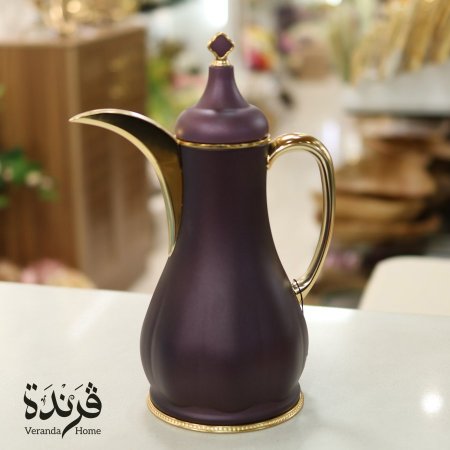 تيرموس قهوة معدن ليلكي مذهب