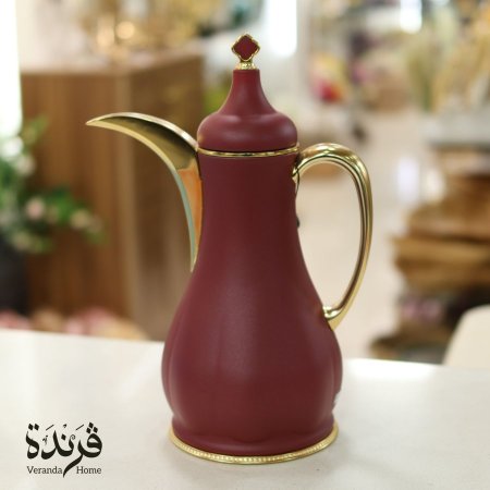 تيرموس قهوة معدن خمري مذهب