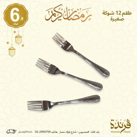 طقم 12 شوكة ستانلس صغير مزخرف