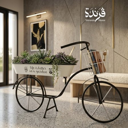 دراجة ديكور معدن مع حوض زراعي