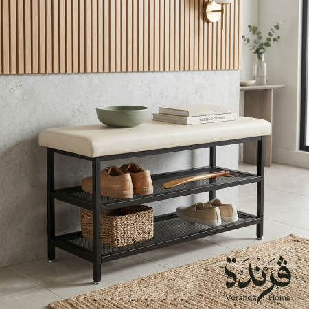 مقعد معدن مع رفوف 80سم