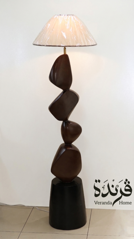 اضاءة جانبية خشب مع غطاء قماشي