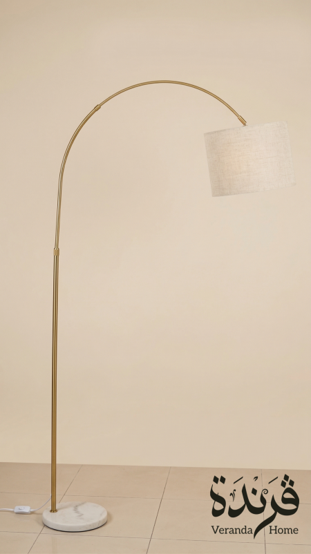 اضاءة جانبية معدن باللون الذهبي مع قاعدة جرانيت