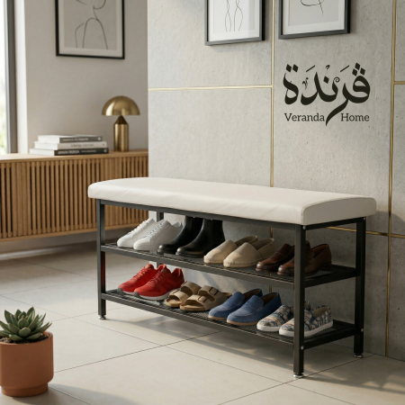 مقعد معدن مع رفوف 100 سم