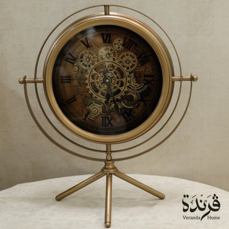 ساعة مسننات مع ستاند ذهبي 55 سم