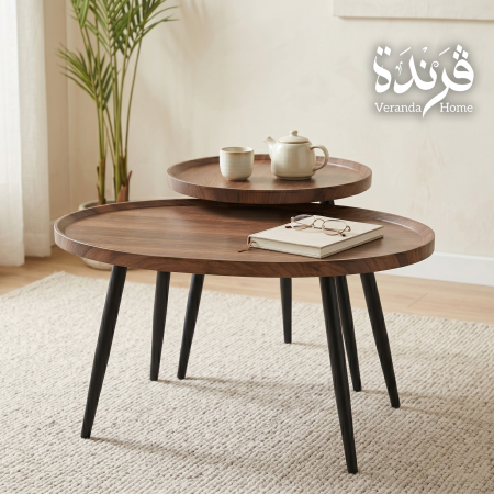 طقم طاولة بيضاوي مع سكملة دائرية
