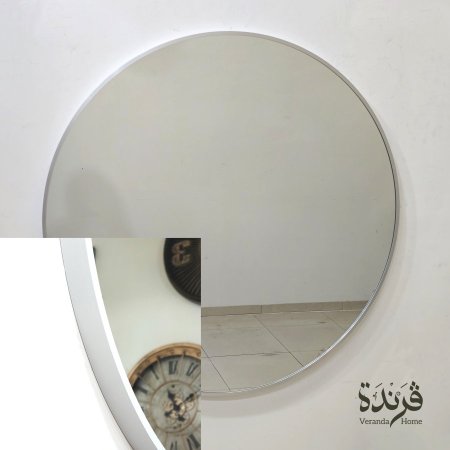 مراية دائرية اطار معدني 60 سم ابيض