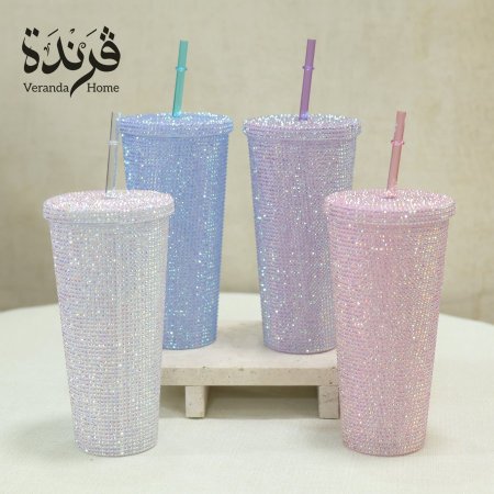 كاسة ستراس مع مصاصة
