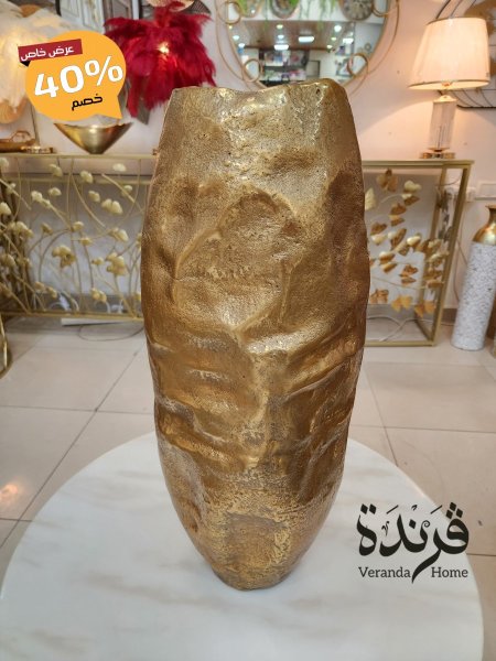 مزهرية معدن هندي ذهبي