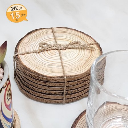 طقم 6 كوسترات خشب