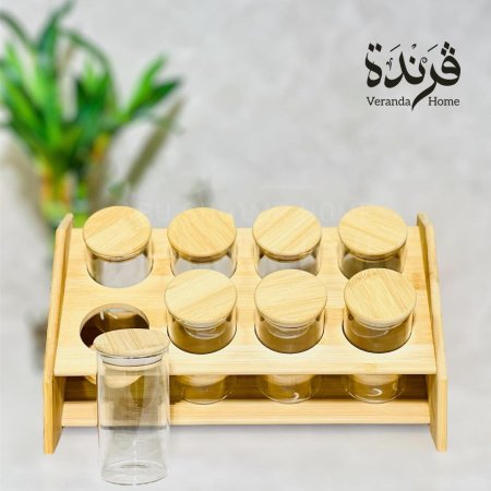 طقم 8 علب بهار مع ستاند
