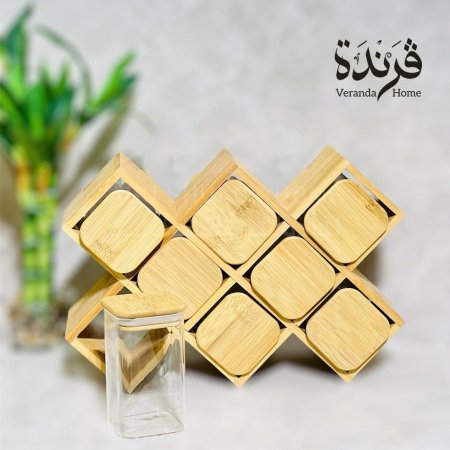 طقم 8 علب بهار مع ستاند