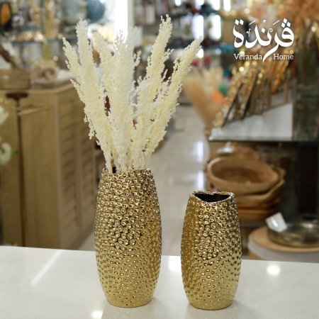 مزهرية بورسلان ذهبي