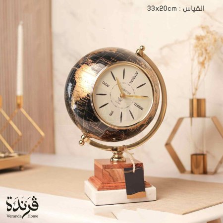 تحفة الكرة الارضية مع ساعة هندي