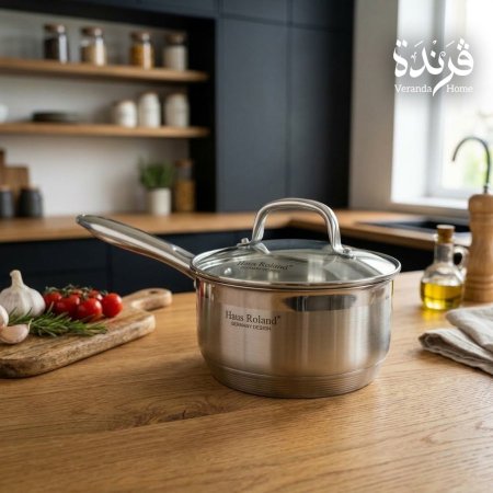 كسرولة ستانلس ستيل مع غطاء زجاجي