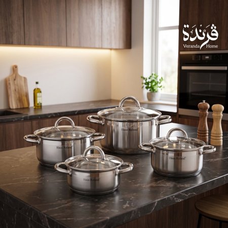 طقم 4 طناجر ستانلس ستيل