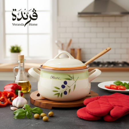 طنجرة للفرن سيراميك فخارة لون بيج