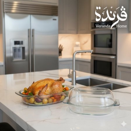 طنجرة دجاج بايركس زجاج حراري